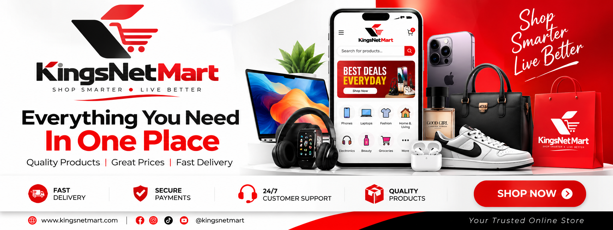 KingsNet Mart brand banner