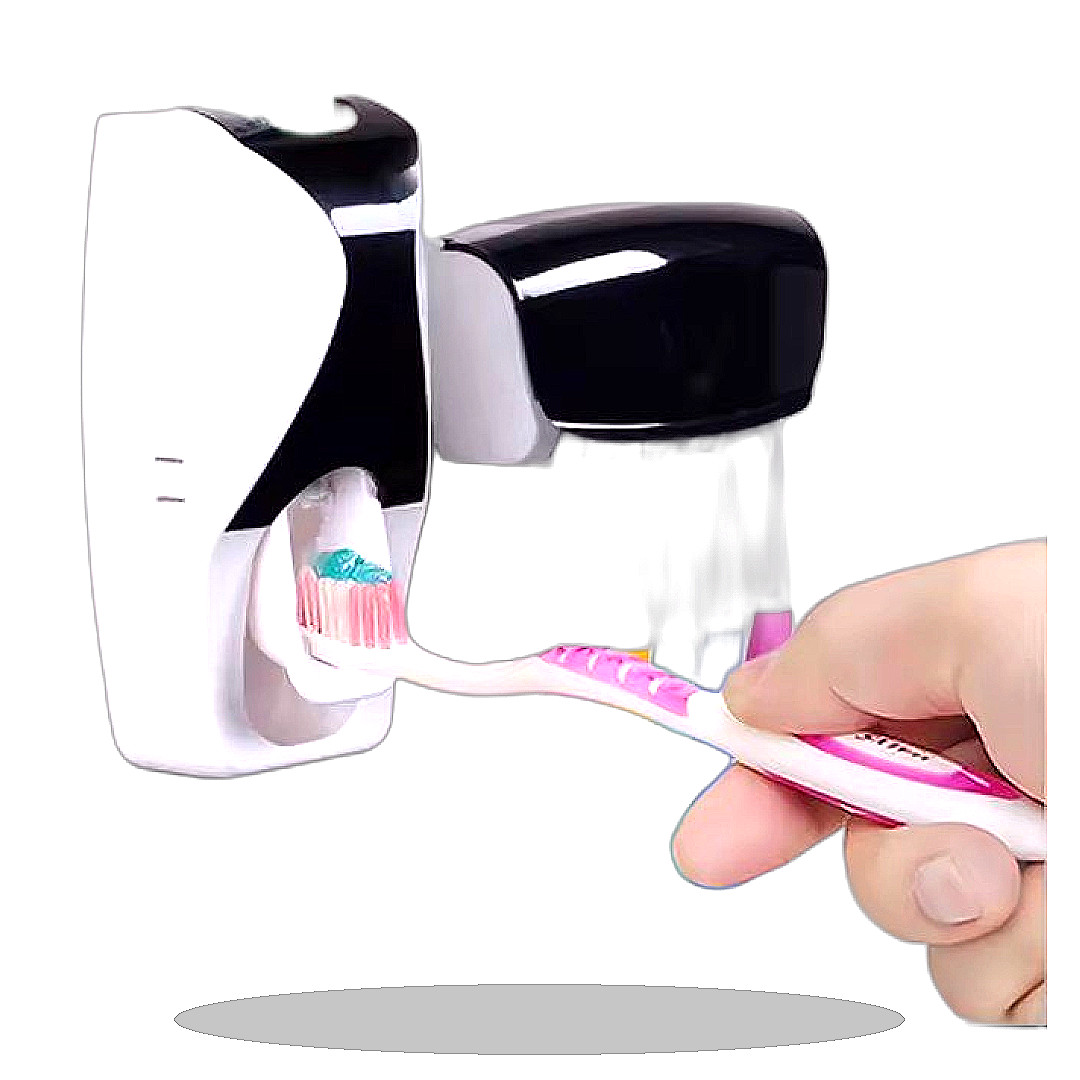 Automatic toothpaste dispenser wall mount dust proof toothbrush holder