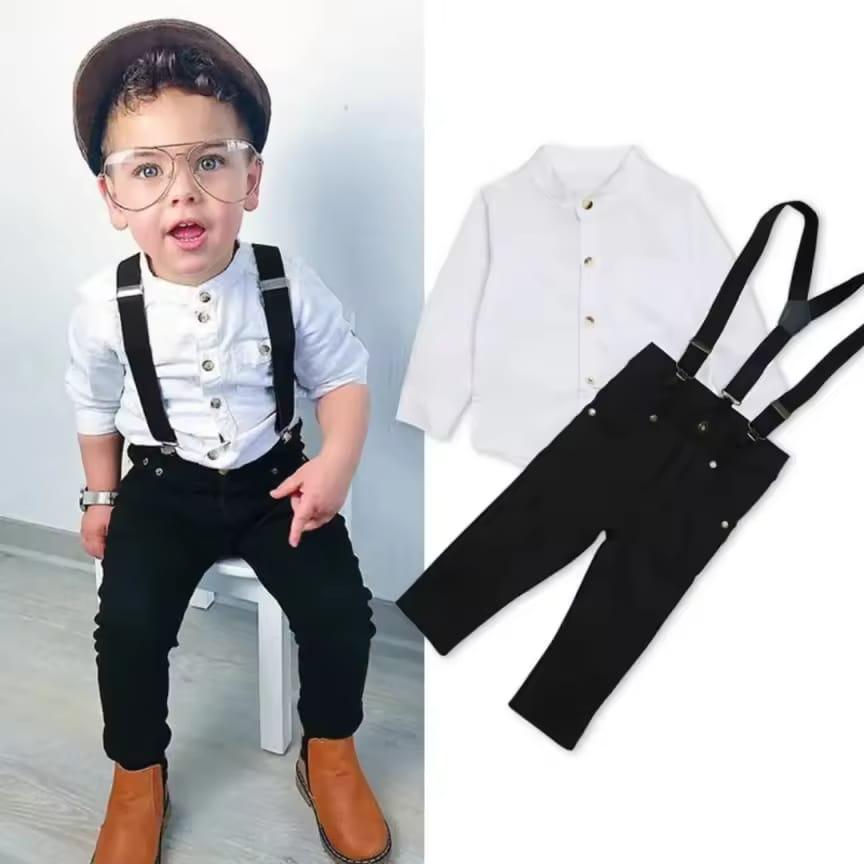 Fashion kid boys clothes long sleeve shirt pants sets