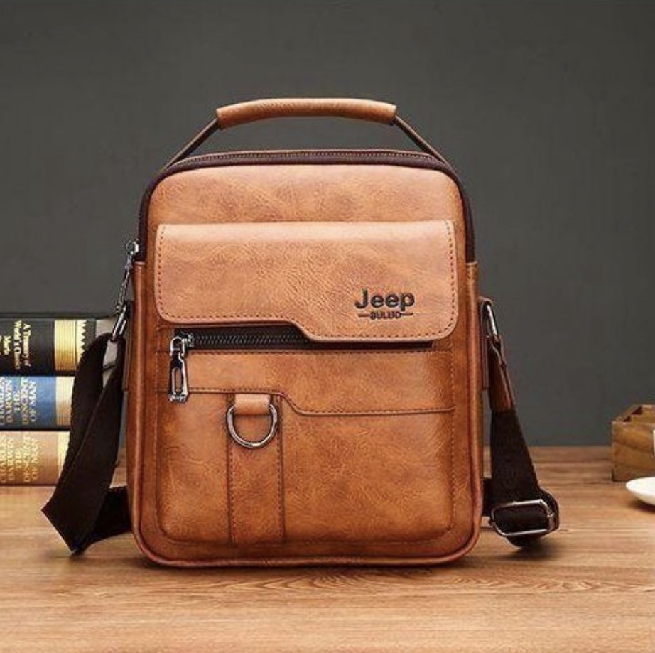 Men's shoulder crossbody bag casual vintage handbag-brown