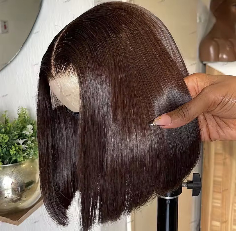 10 inches 13*4 frontal chocolate brown wig unit
