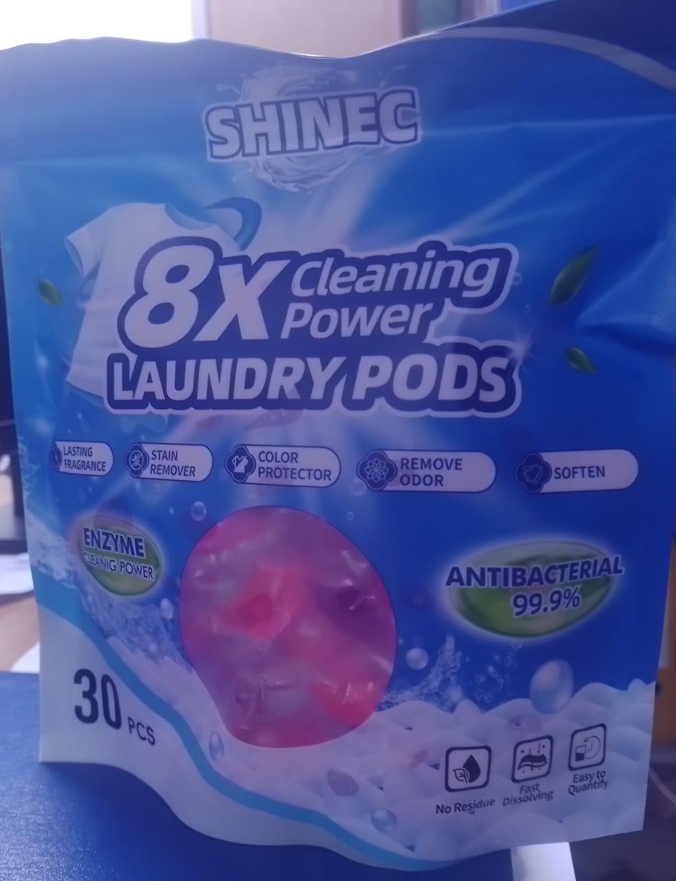 8x cleaning power laundry pods