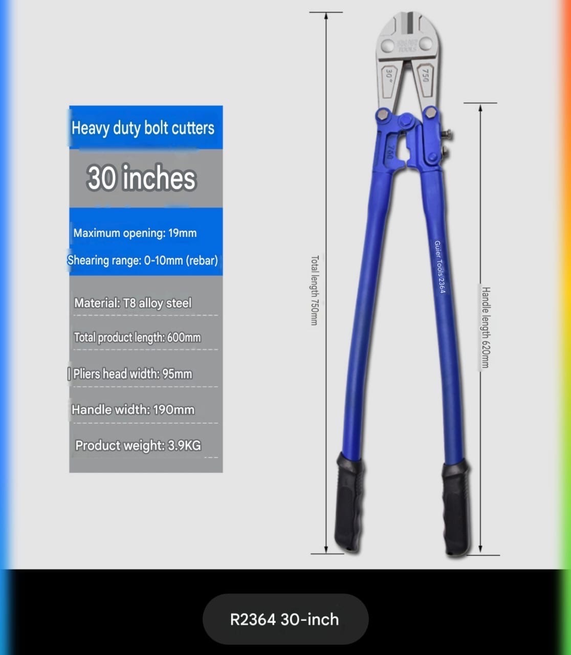 Heavy duty bolt cutter 30inch very heavy and works great