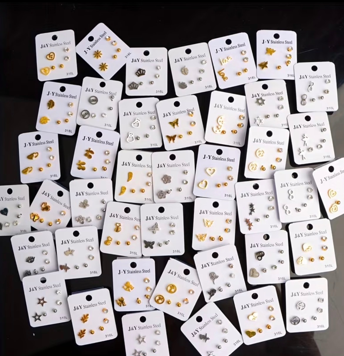 18pairs mini heart shaped butterfly earrings set