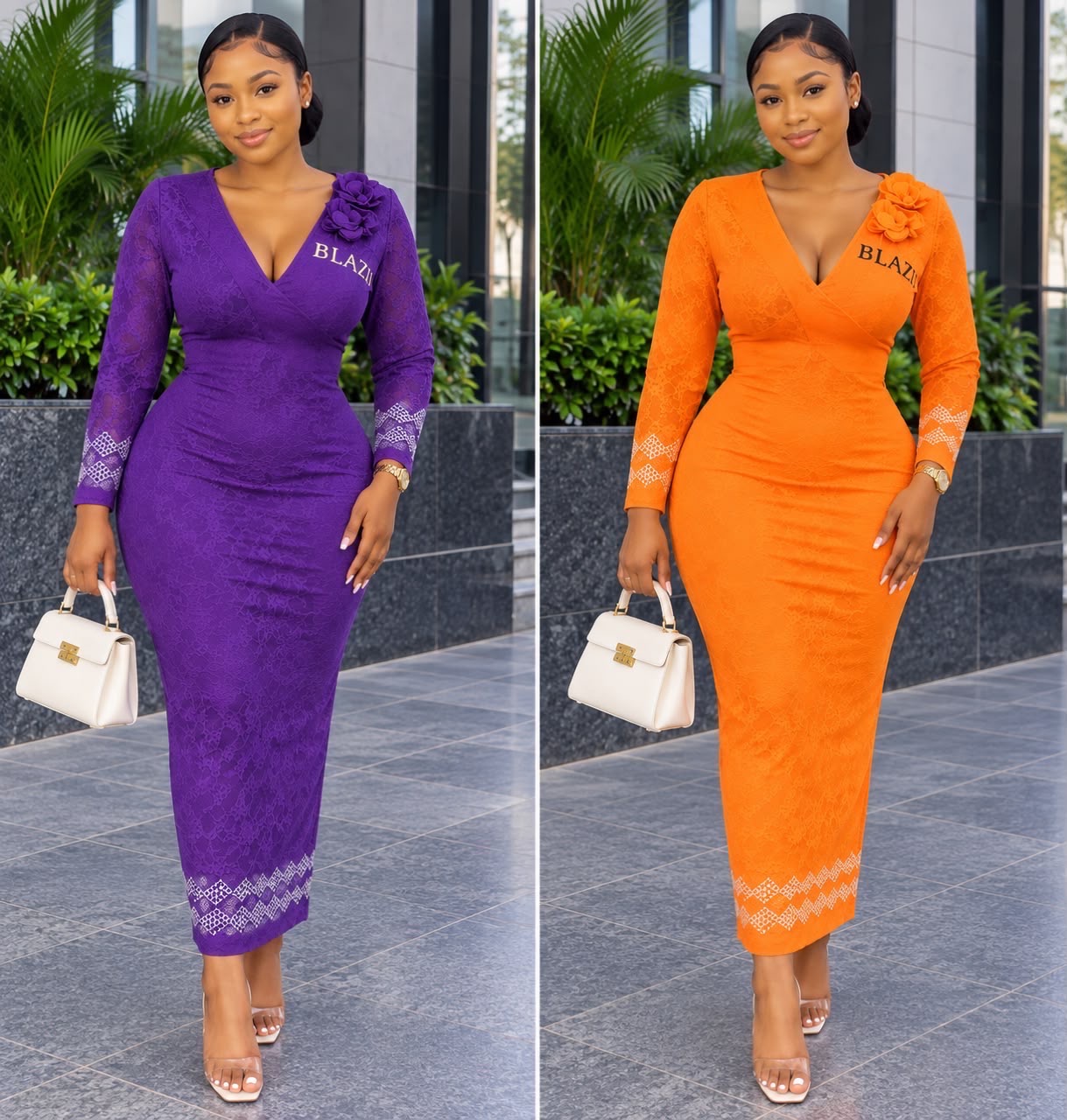 Colored design dress