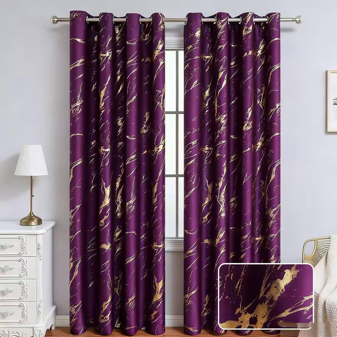 2in1 curtains purple color