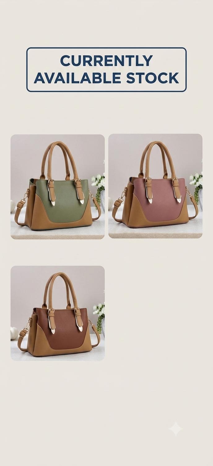 Two-tone structured handbag (code: a97503)