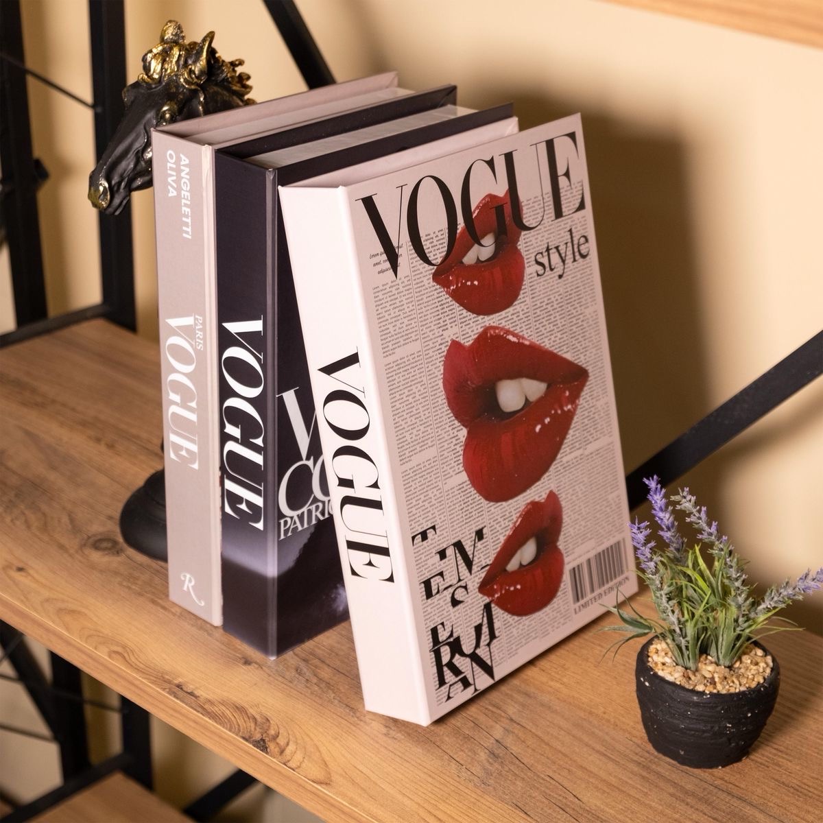 Faux decorative books — a set of 3 books of various sizes