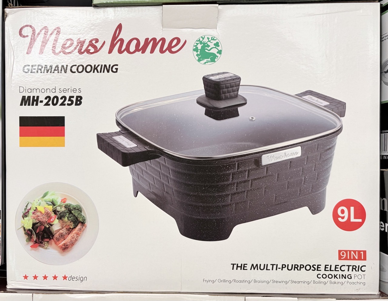 9l german multipurpose electric cooking pot(9 in 1)