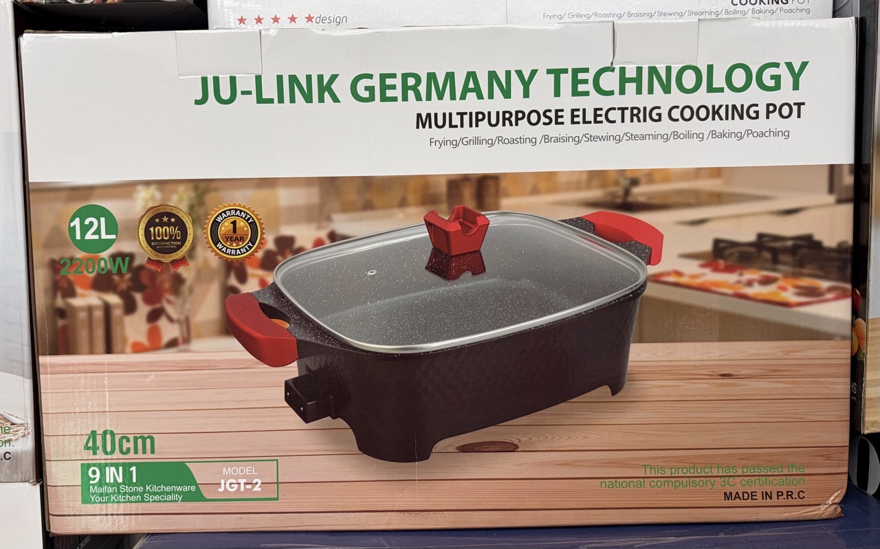 12l multipurpose electric cooking pot(9 in 1)