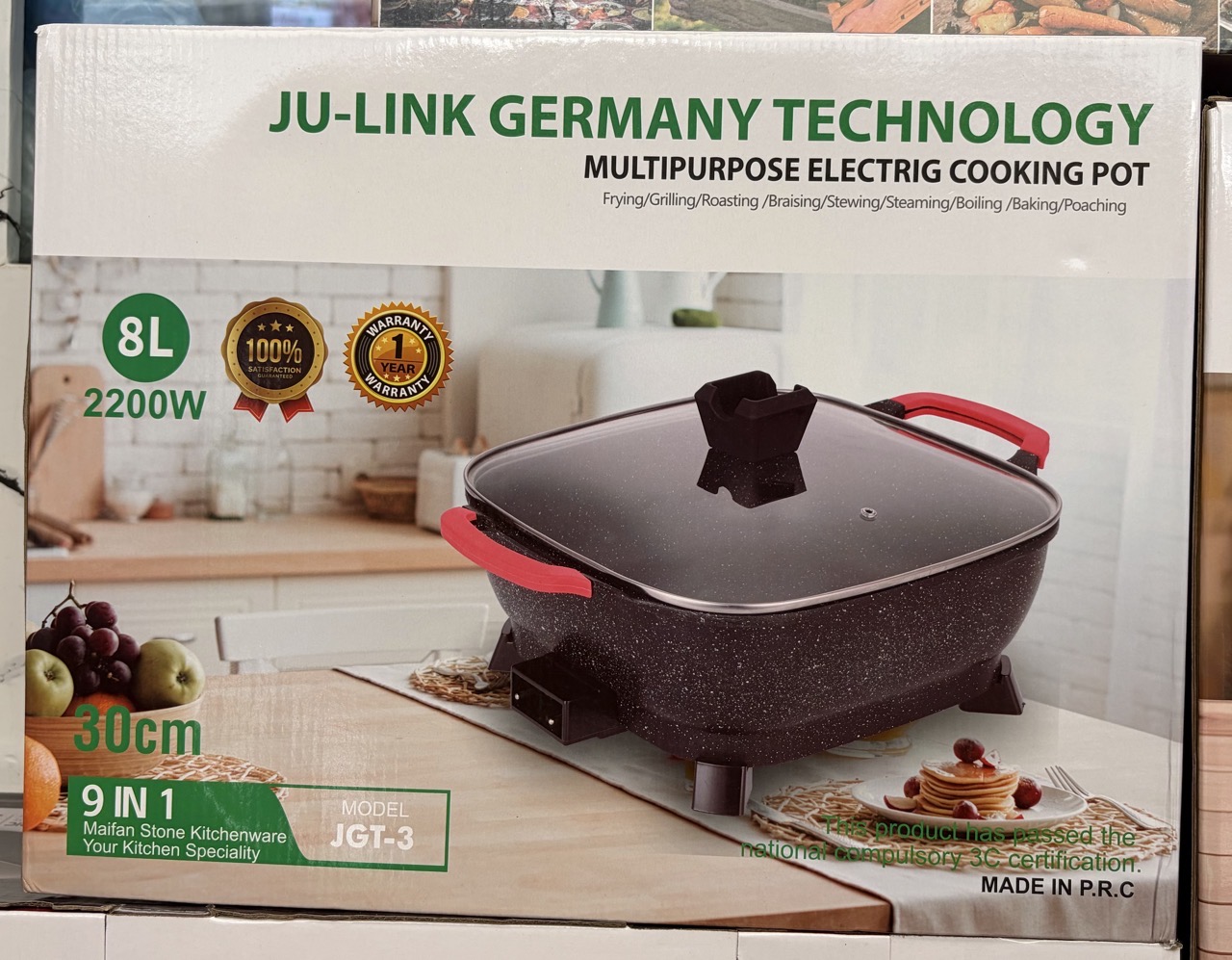 Multipurpose electric cooking pot 8l (9 in 1)