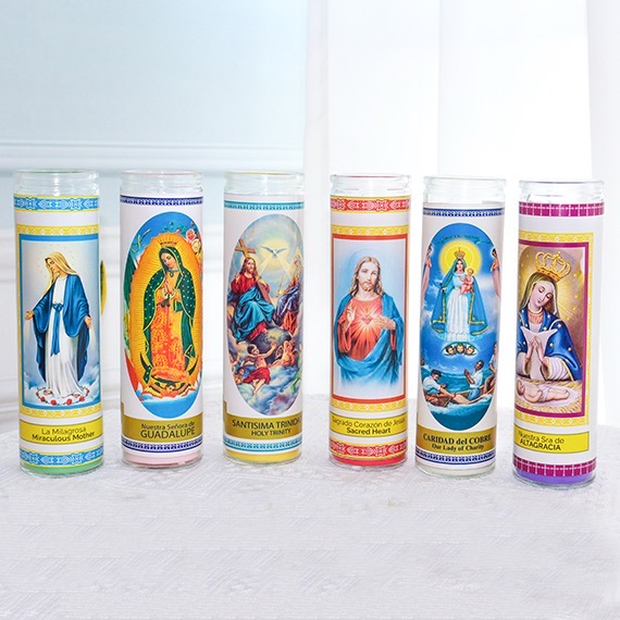 Religious paschal altar 7 days glass jar candles votive advent prayer