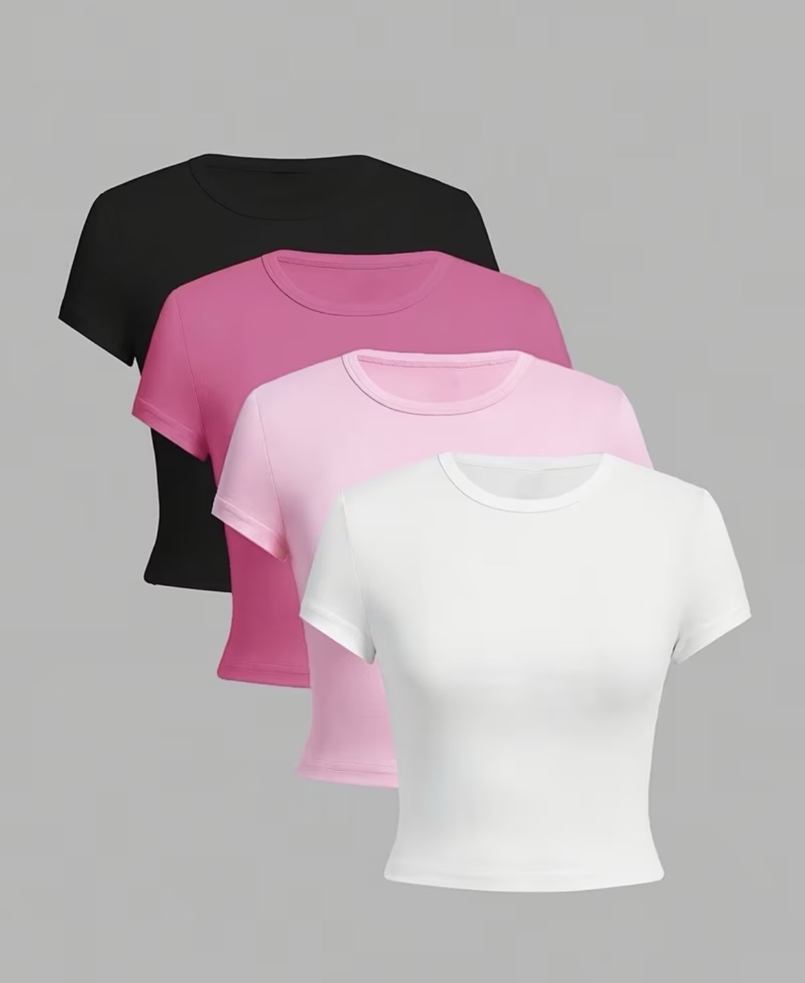 Women’s basic short sleeve crop t-shirt