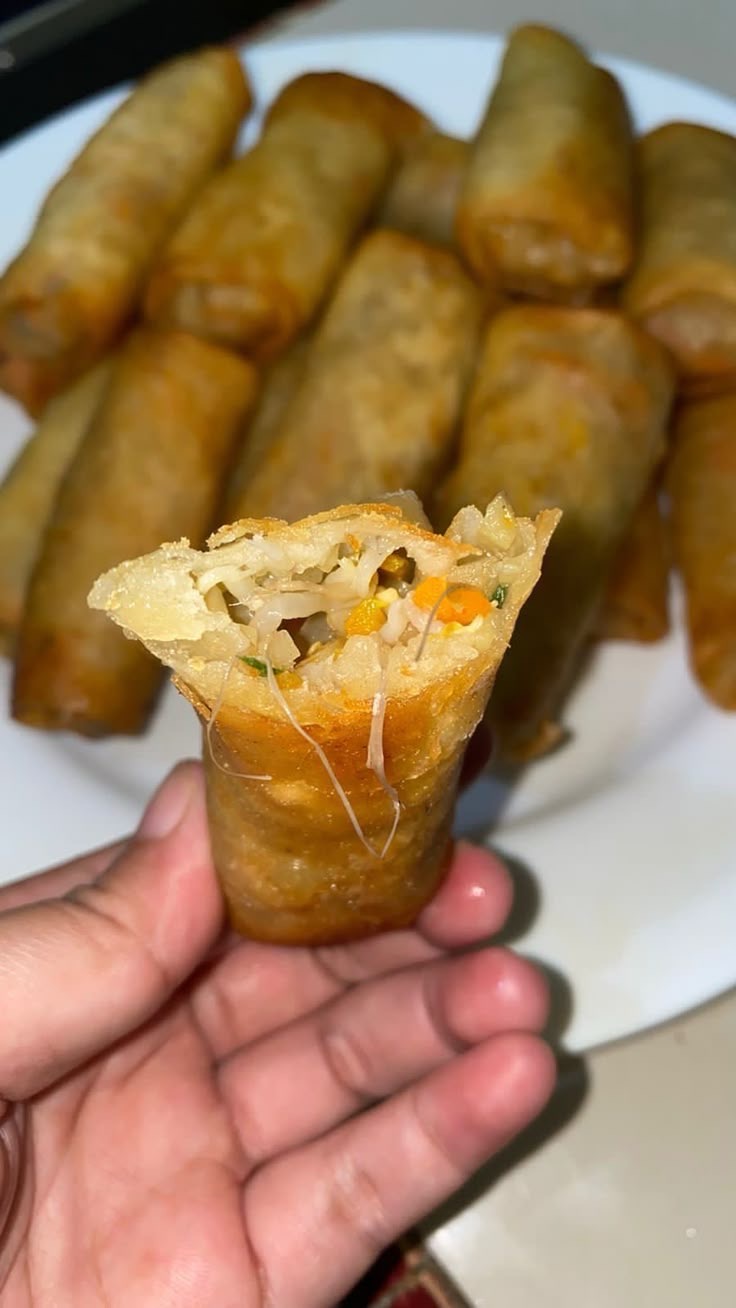 Spring rolls and samosas
