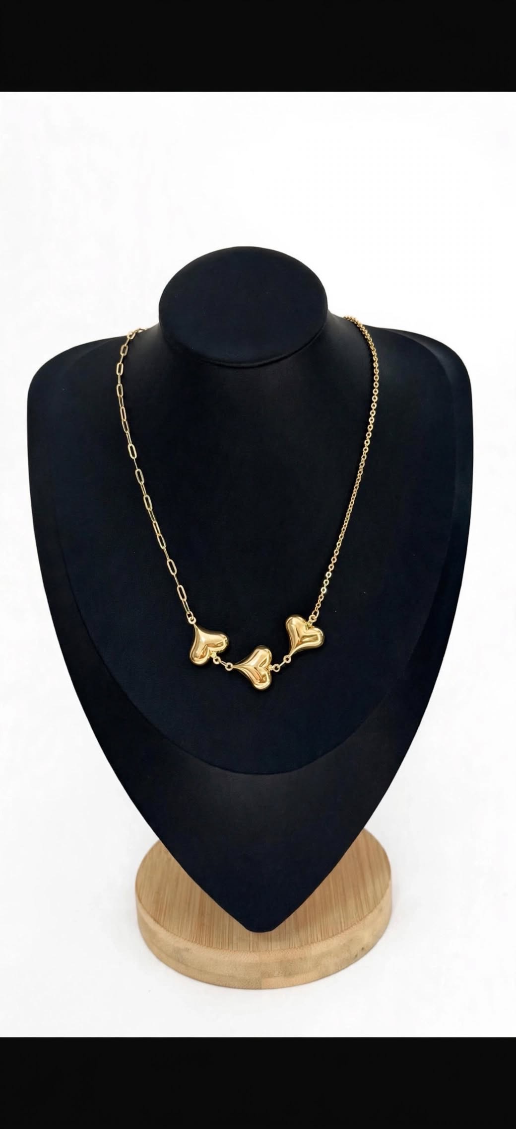 Double chain gold key necklace with clover