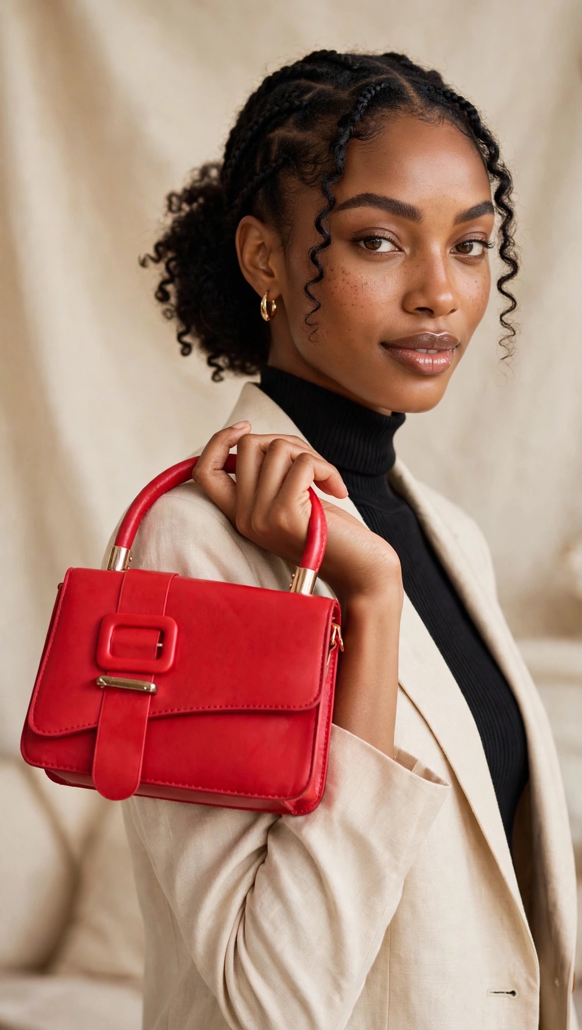 Chic mini top-handle bag - red