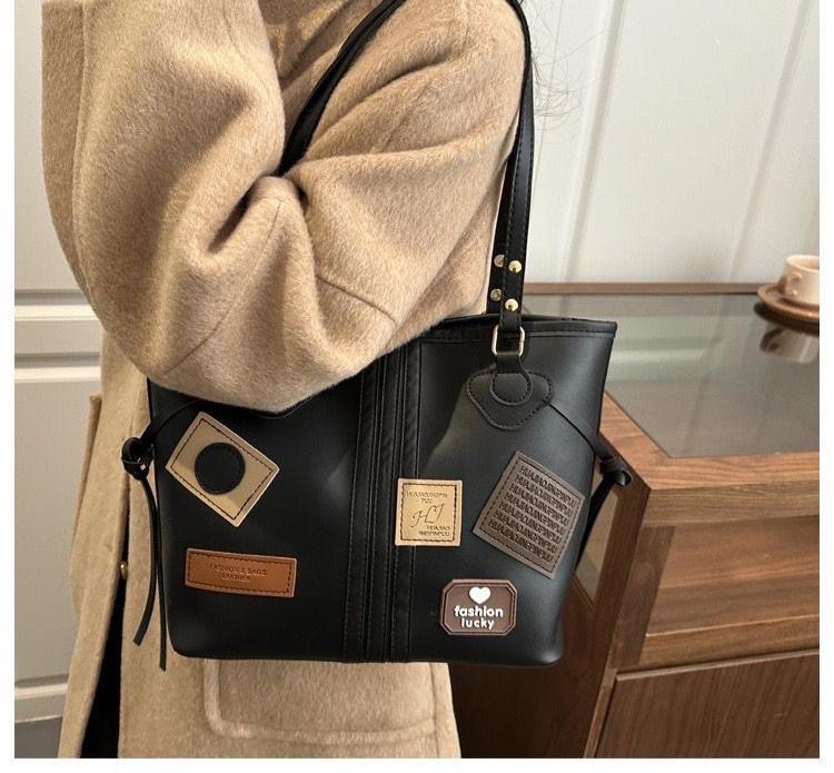Korean patchwork fashion tote bag