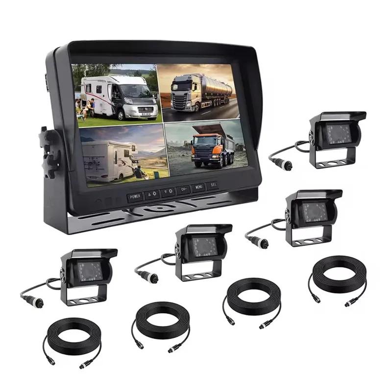 A9 1080p wired backup camera system kit, featuring a 9-inch hd quad-split screen