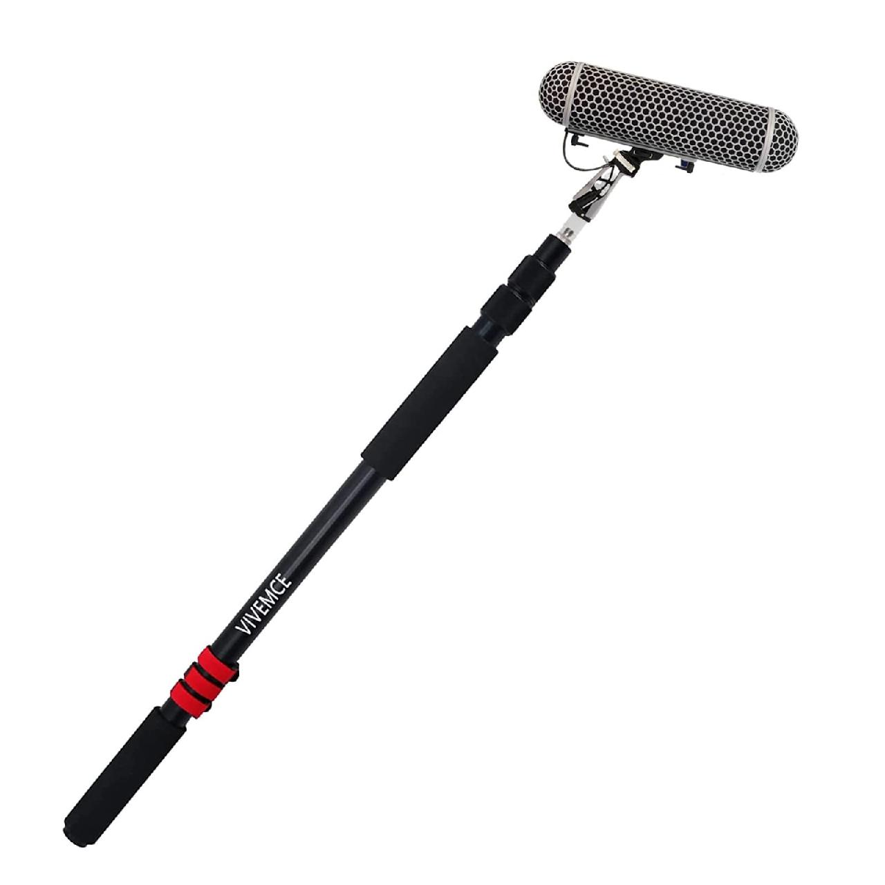 Boom pole is a 3-section extendable aluminum pole designed for shotgun microphon