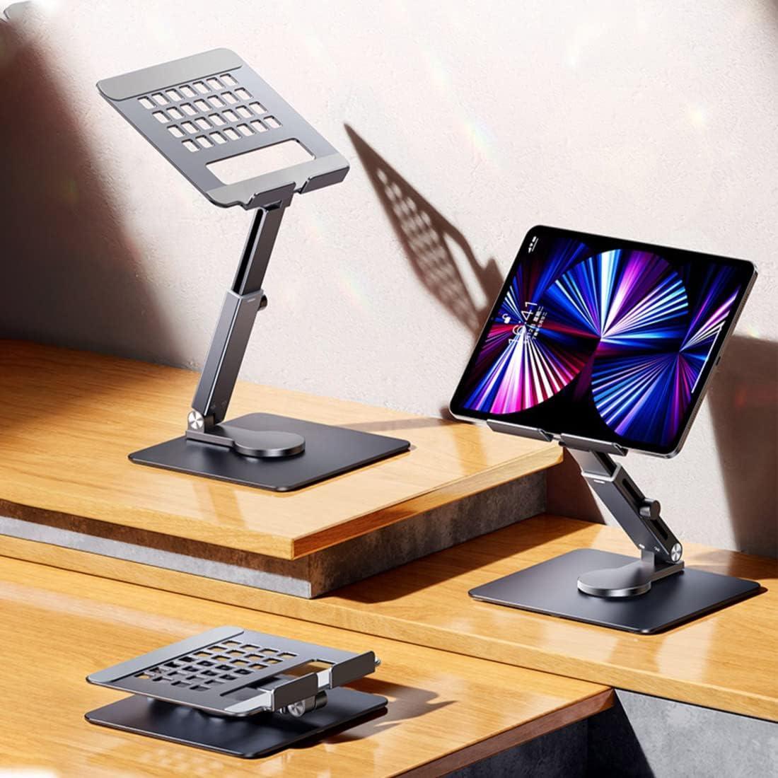 Rotary tablet stand, an adjustable and foldable aluminum alloy desktop