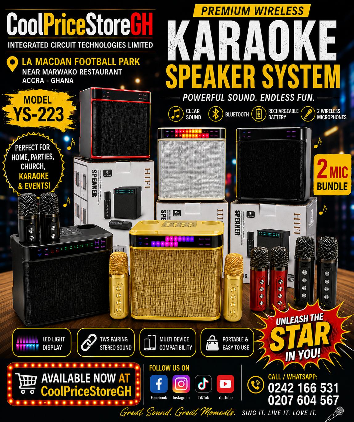 Karaoke 🎤 speaker 🔊 with bluetooth music, usb player support sd tf card have