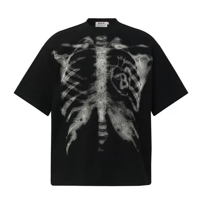 American retro style skeleton short top