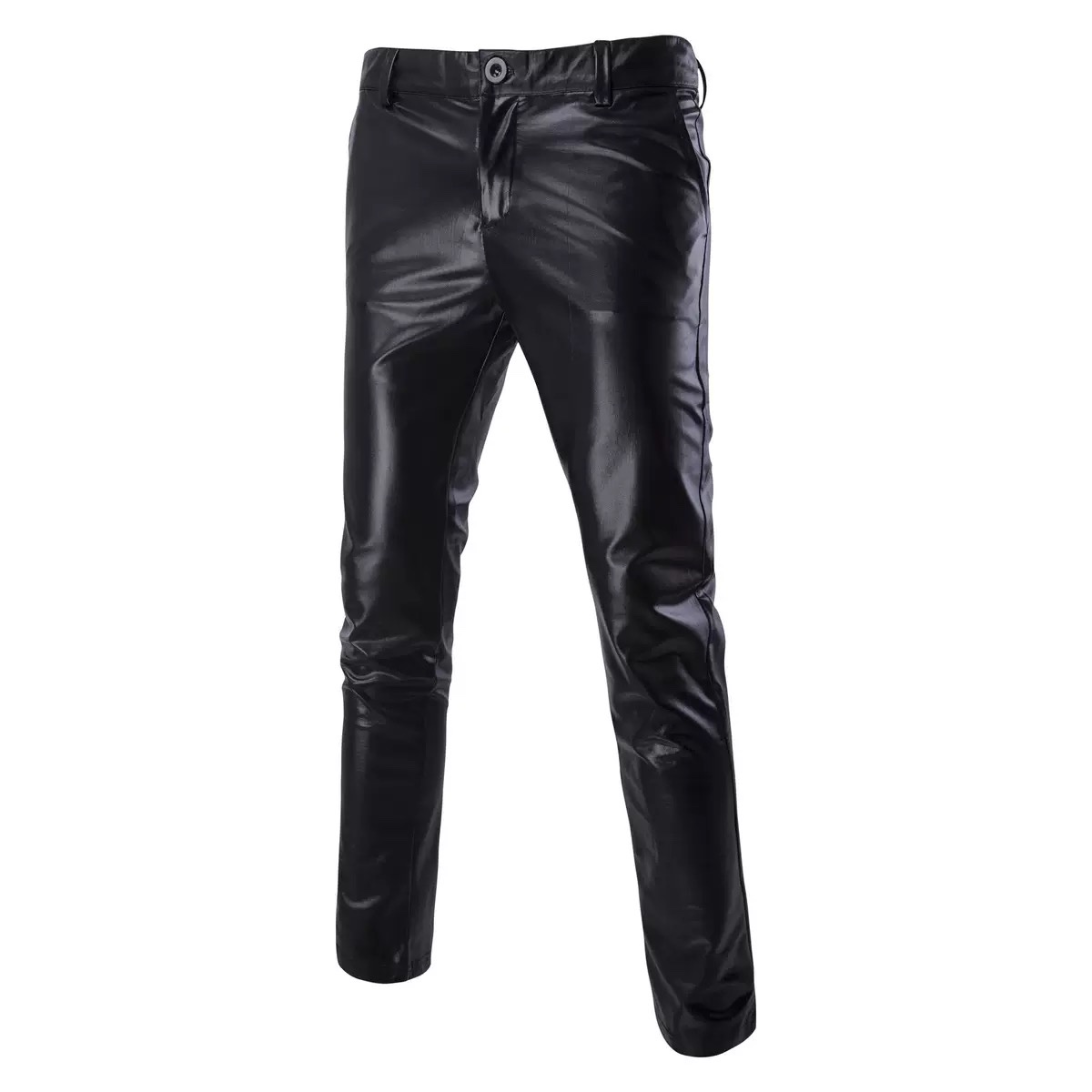 Spring and autumn leather pants tight stretch biker