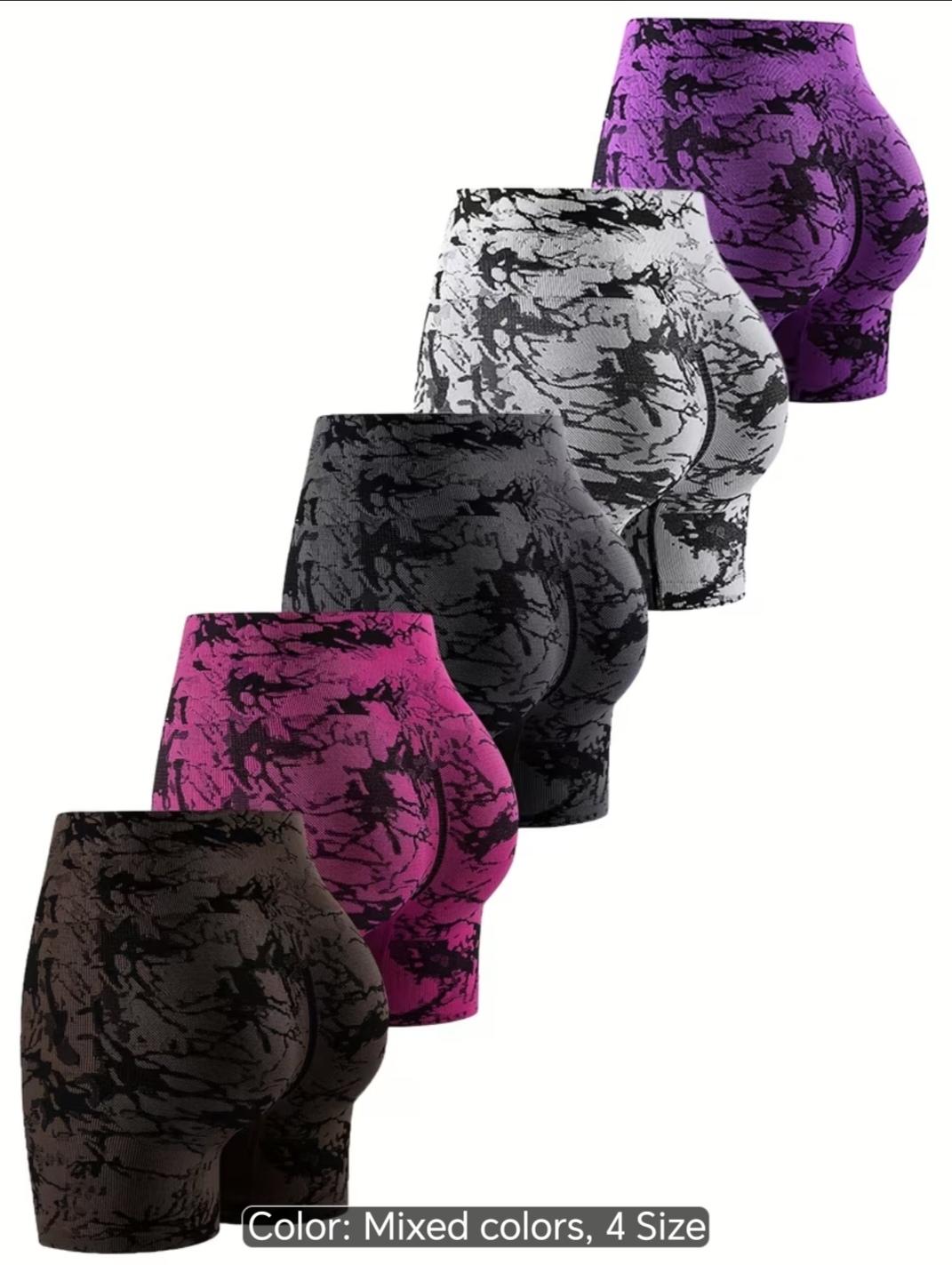 ​🔥 5-in-1 seamless high-waist gym shorts set! 🔥