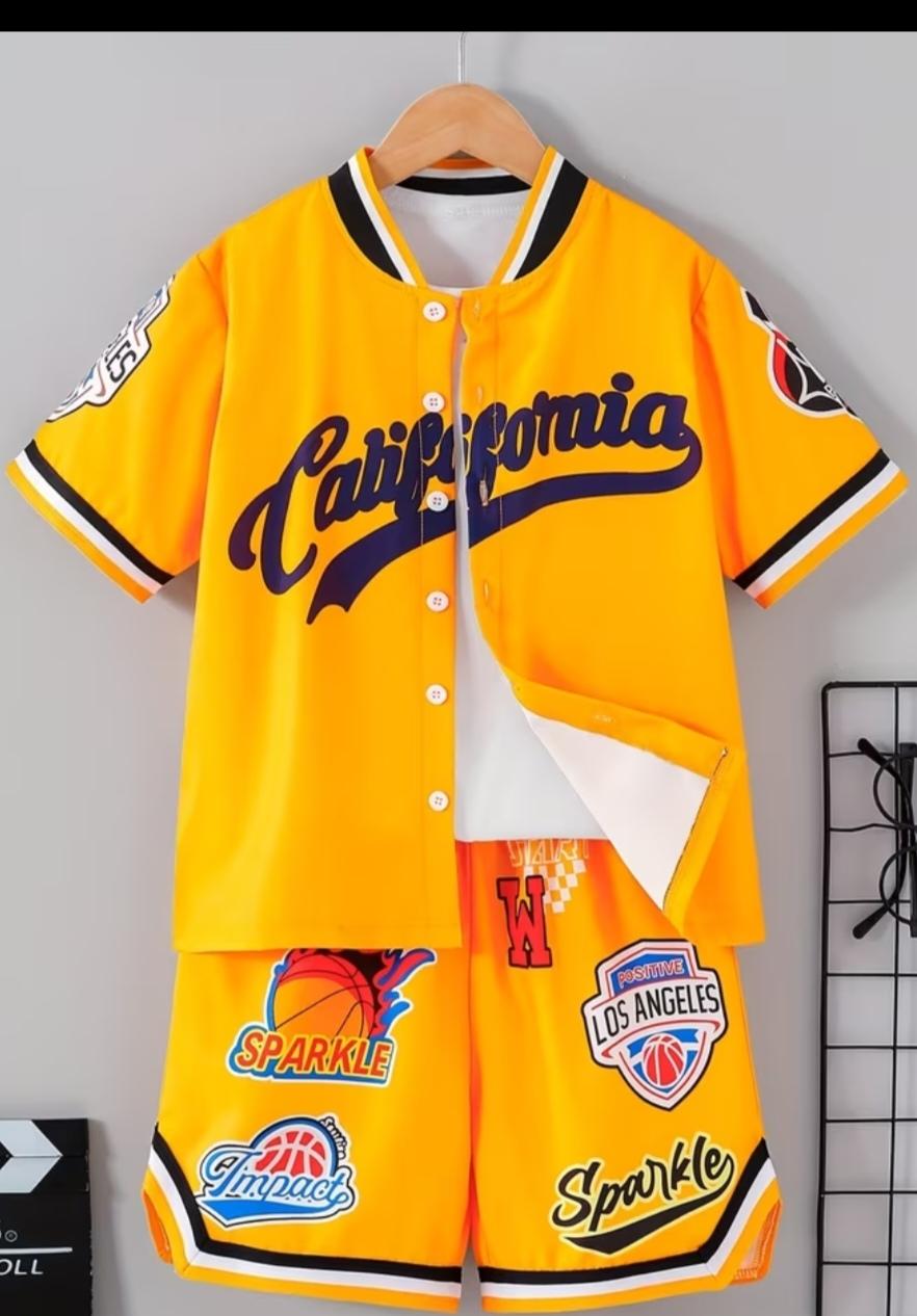 ​☀️ bright & bold kids' 2-piece "california" baseball set! 🟡🔥