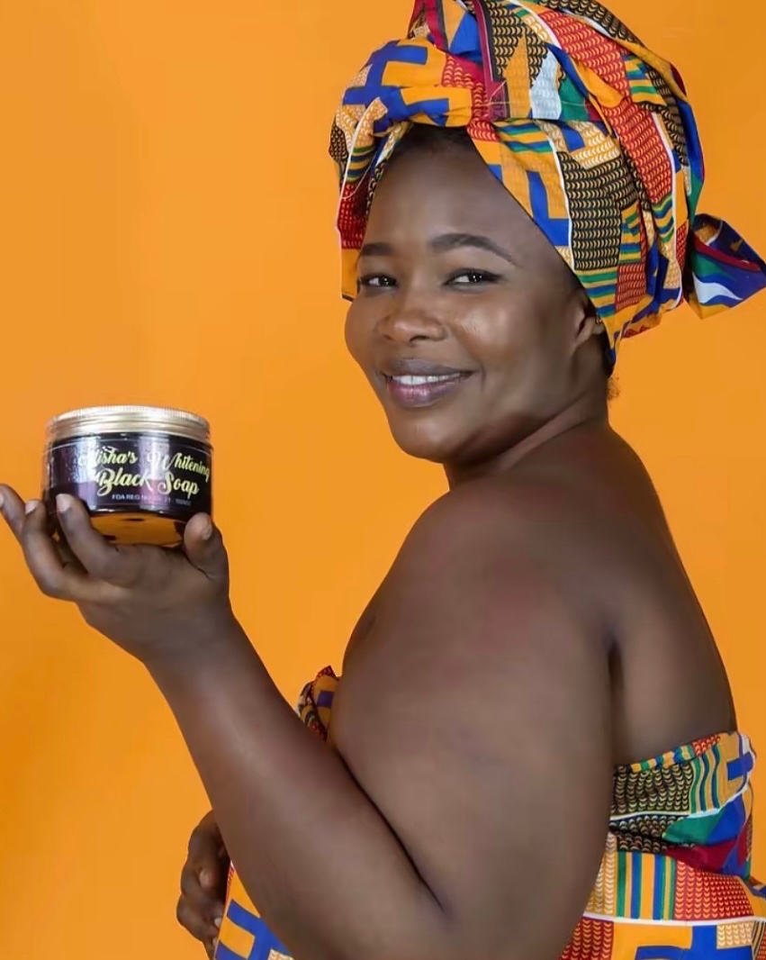 Organic brightening black soap