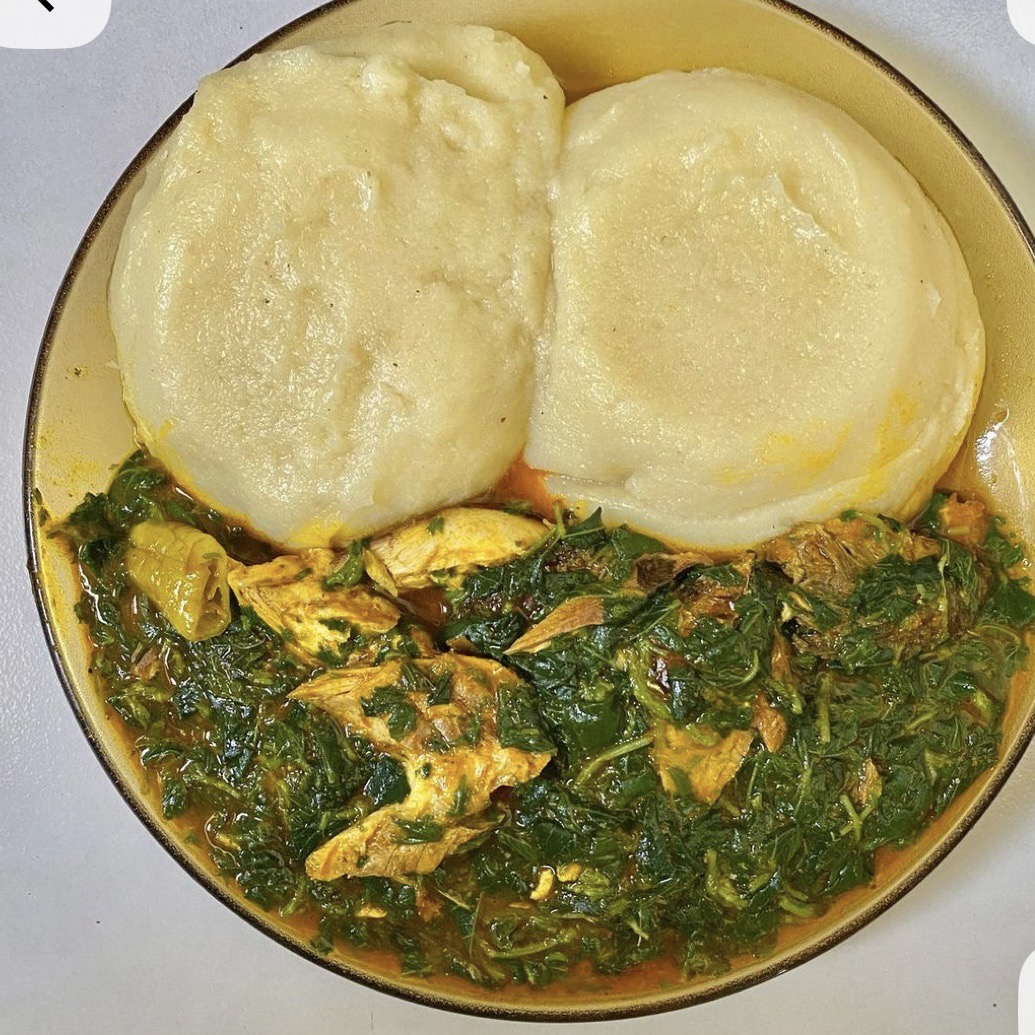 Ademe soup with akple