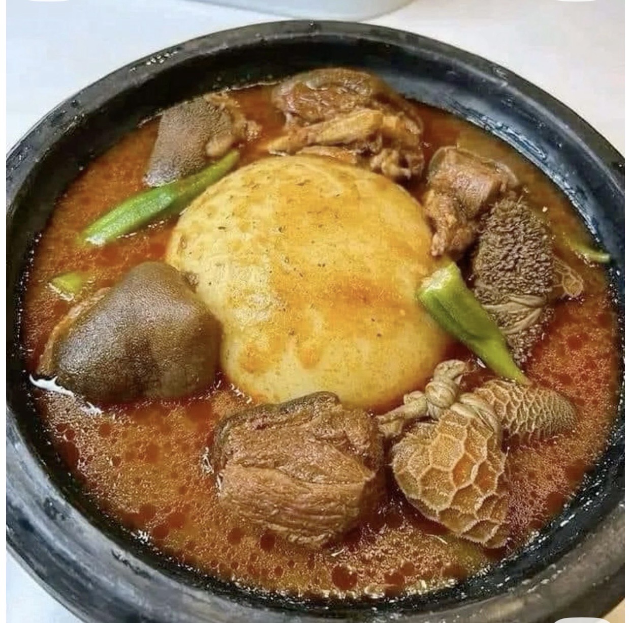 Goat light soup with fufu