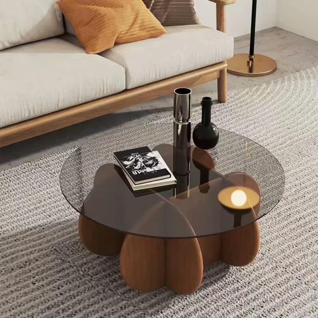 Transparent glass center table