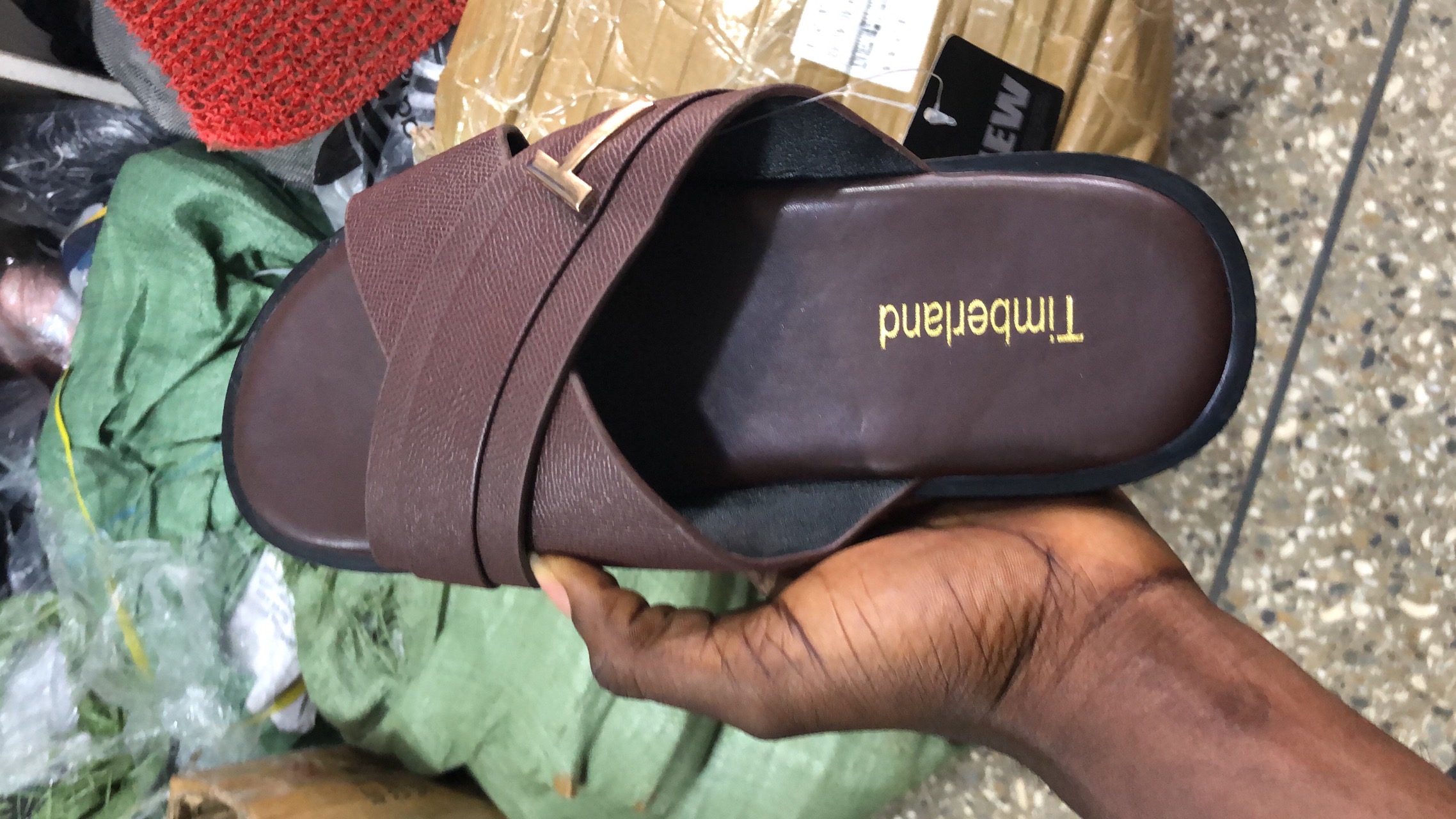 Timber cross sandals