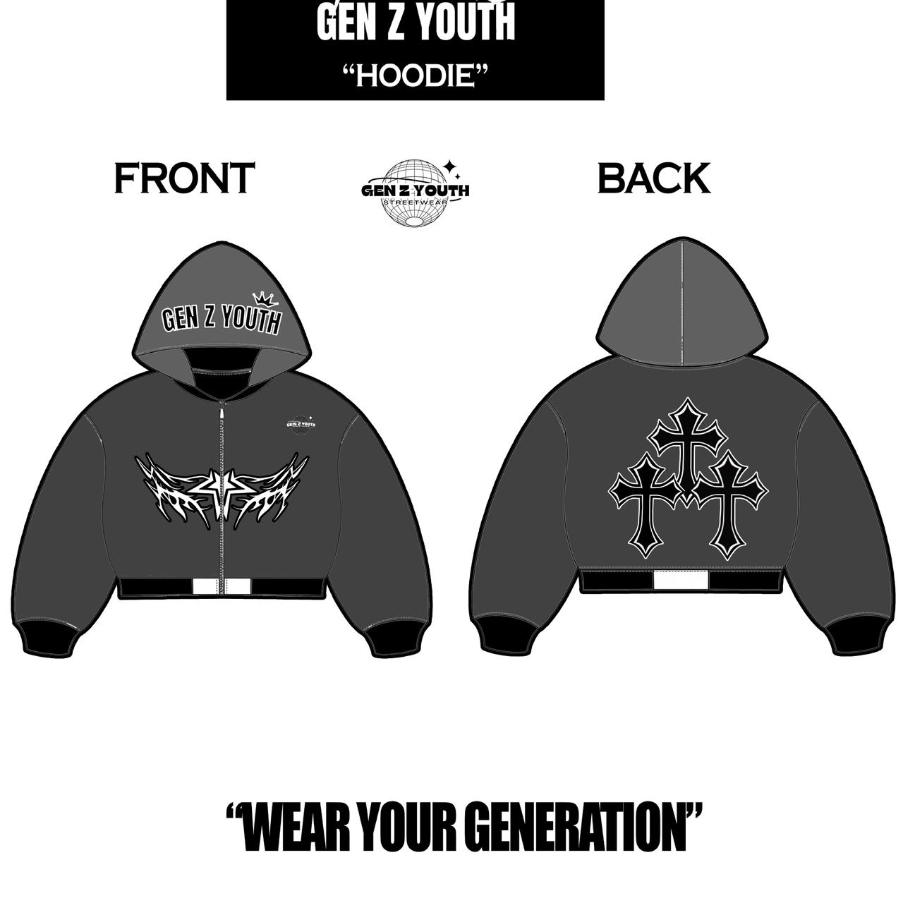 Gen z crucifix hoodie