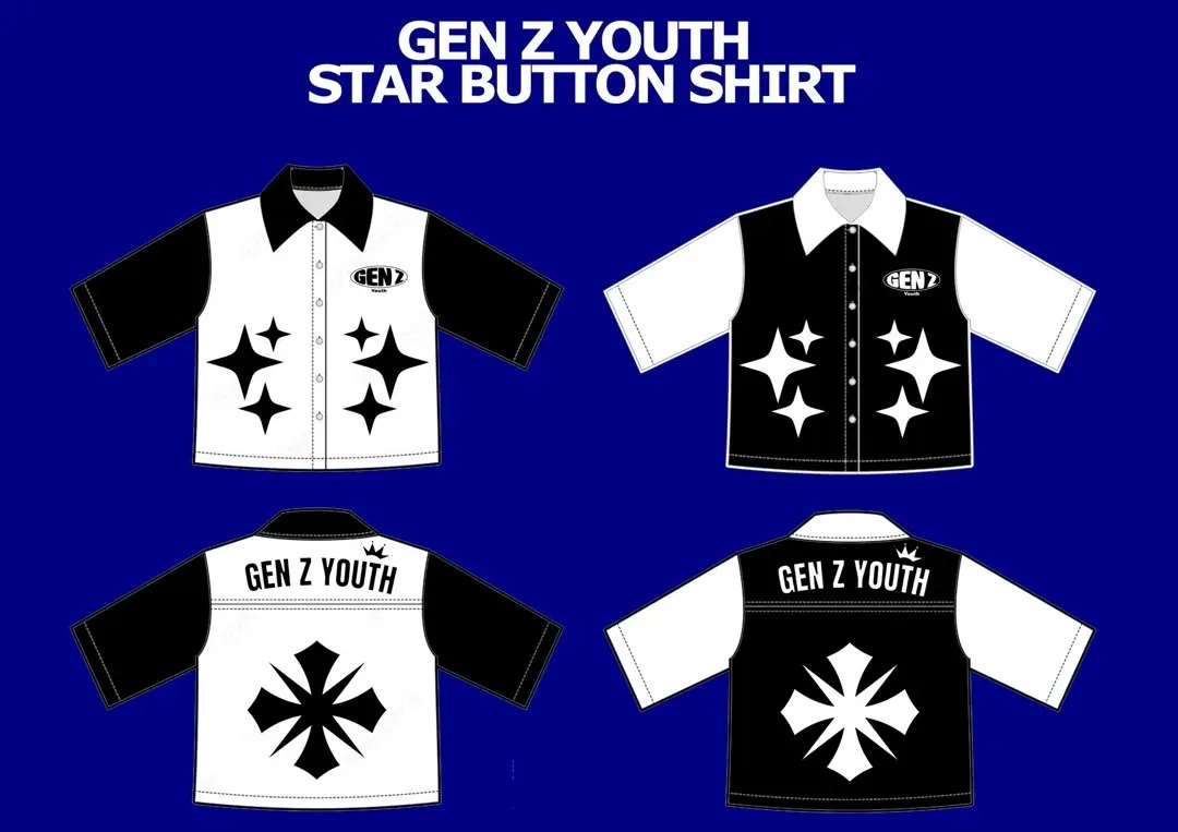Gen z star button shirt