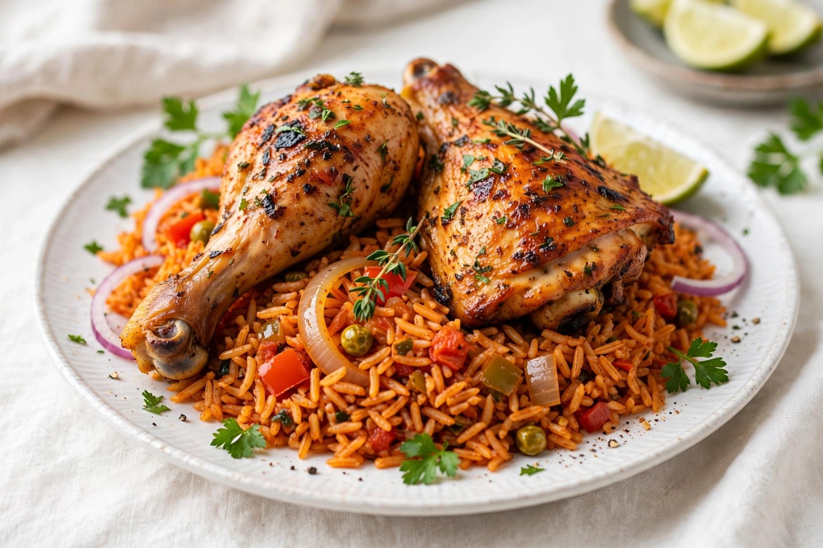 Jollof rice and chicken