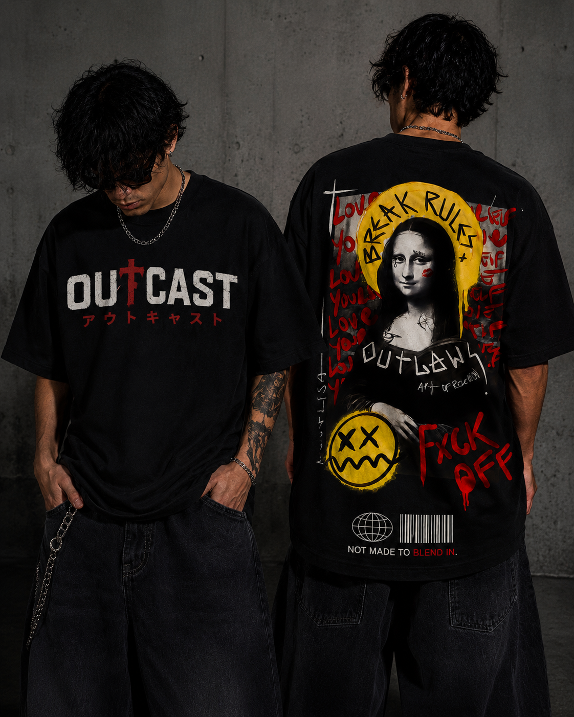 Outcast mona lisa graphic tshirt