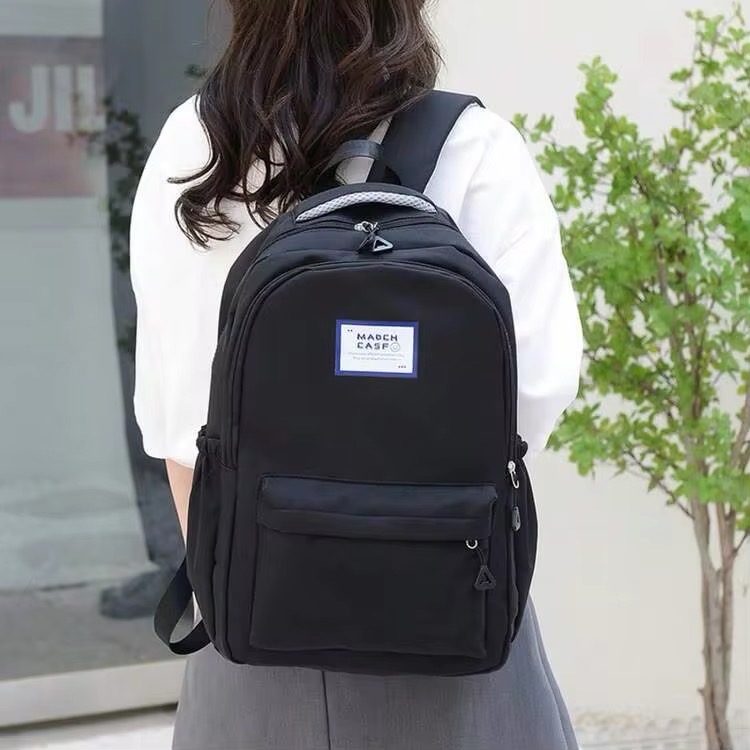 Black casual multi compartment backpack