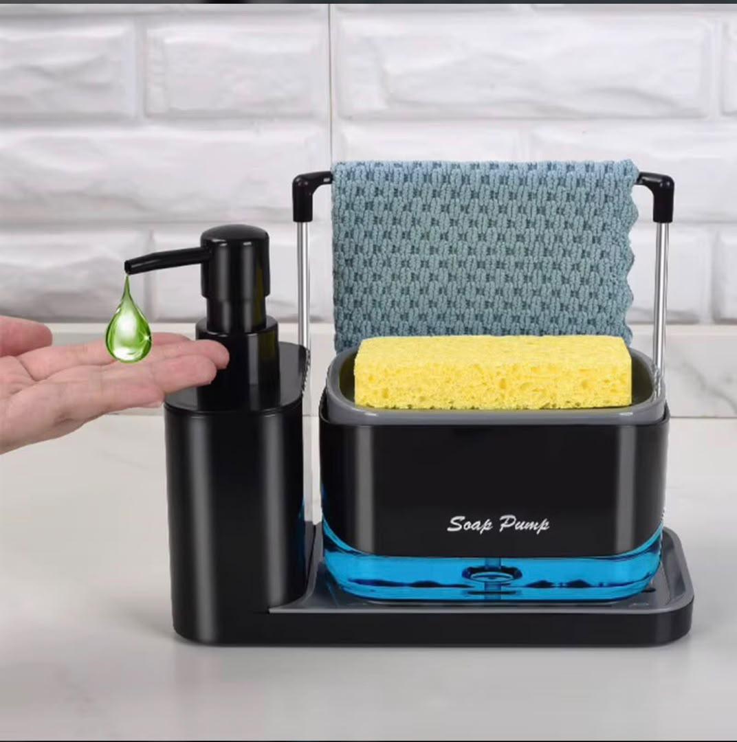 Liquid soap & sponge container