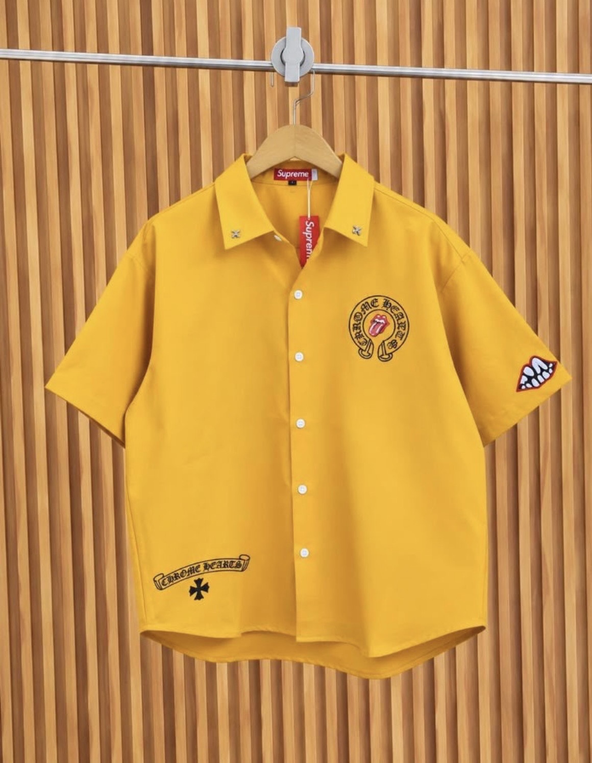 Chrome hearts x rolling stones - horseshoe logo short sleeve bowl