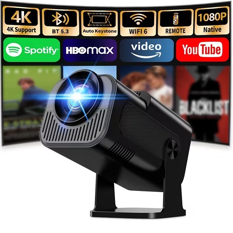 Ultra hd 4k projector, android 11.0, dual-band wifi 6, 3840x2160 resolution, 180