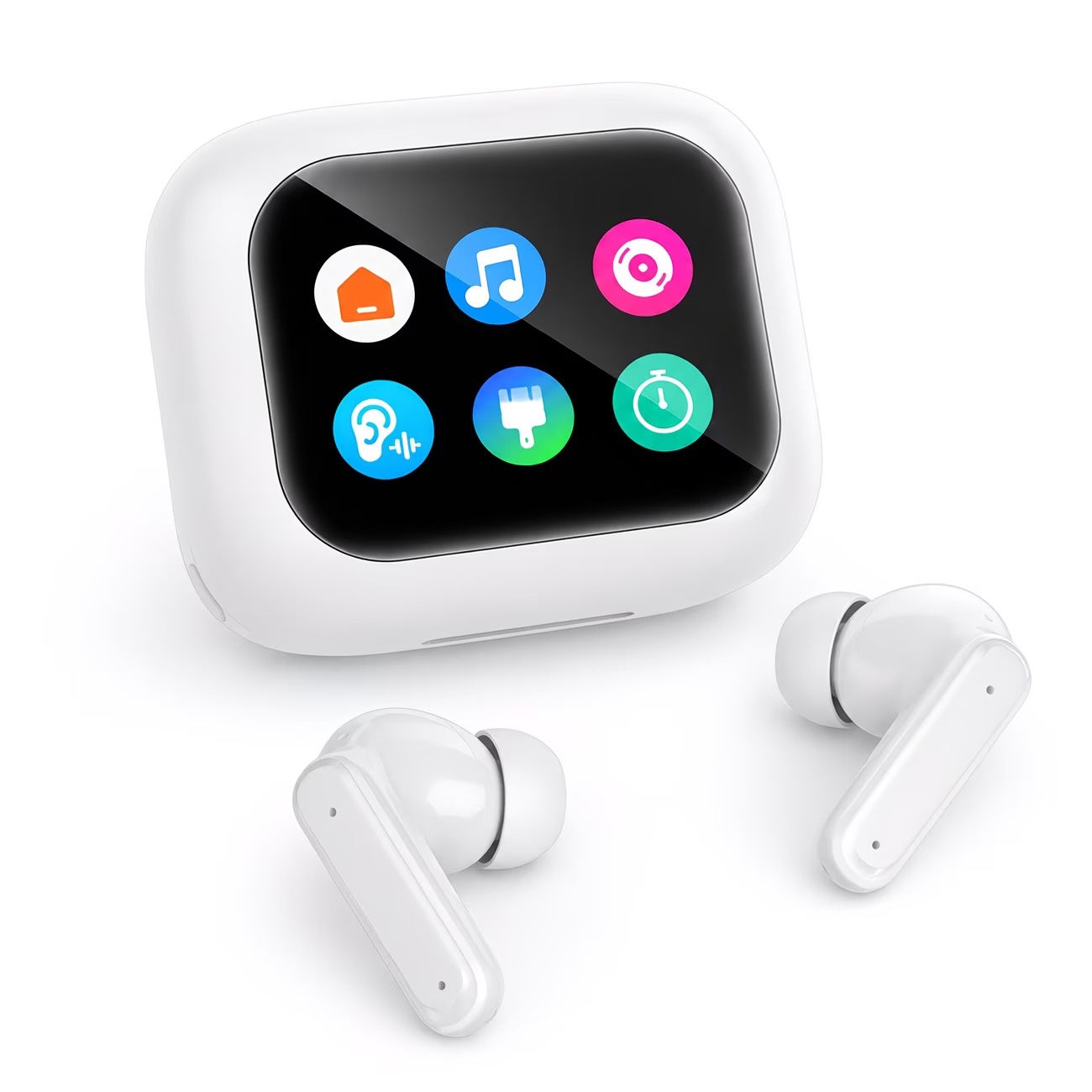 5.11cm smart touchscreen tws wireless earbuds with anc enc noise reduction in-ea