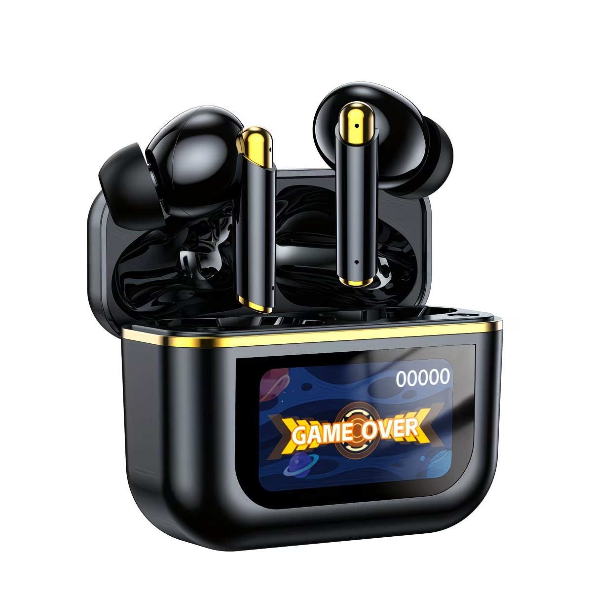 New wireless lcd touch headphones with anc+enc active noise cancellation sports