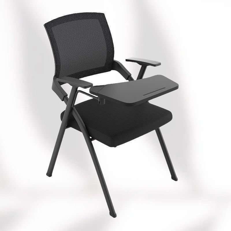 Foldable mesh chair with writing tablet, ideal for training, offices, conference