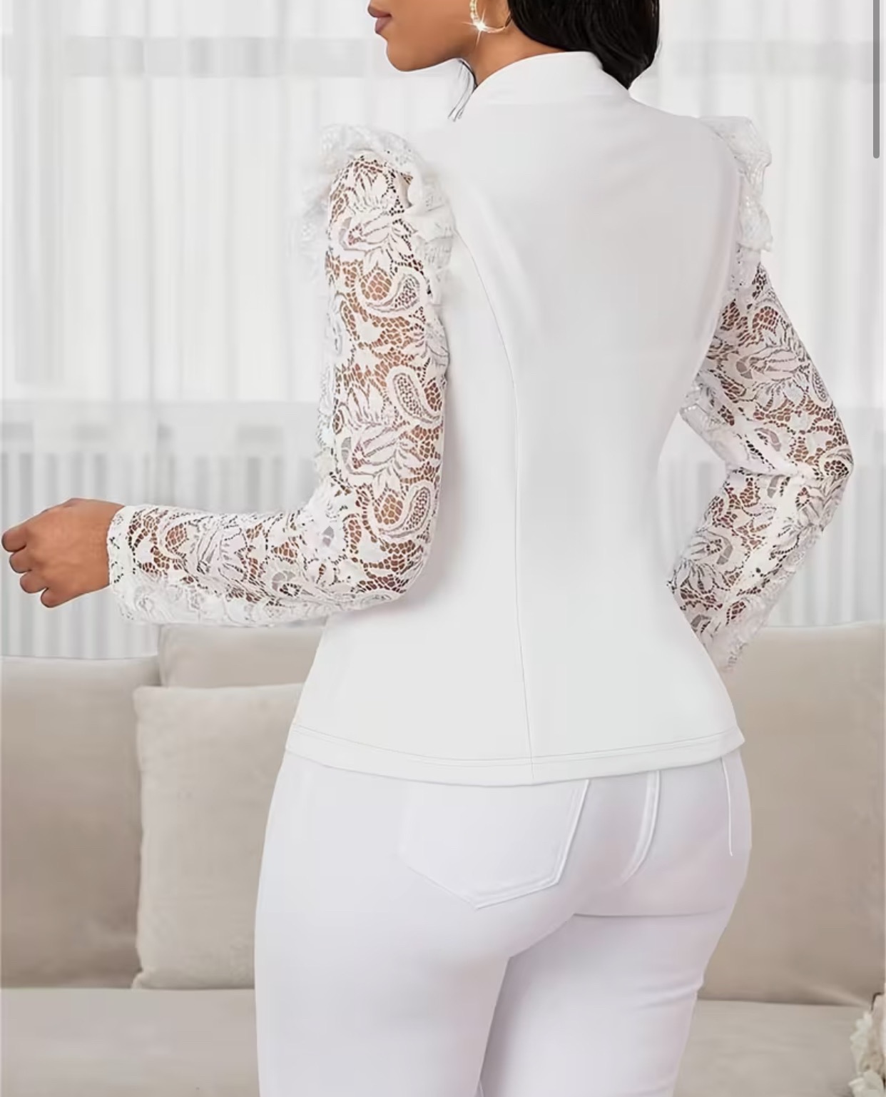 White zip up jacket