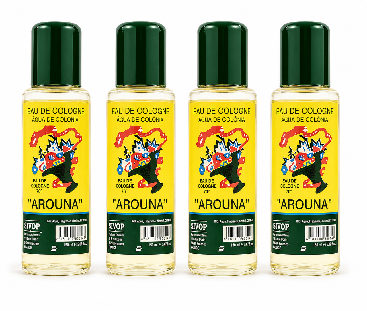1 pack -arouna eau de cologne.150ml- 6 pieces