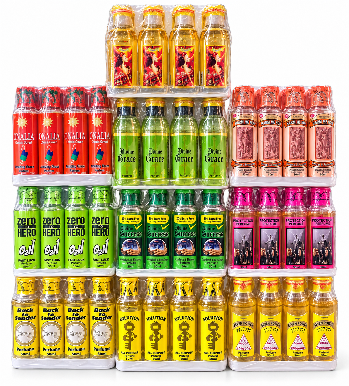 1 pack- mix spiritual perfume 50ml- 12 pieces,