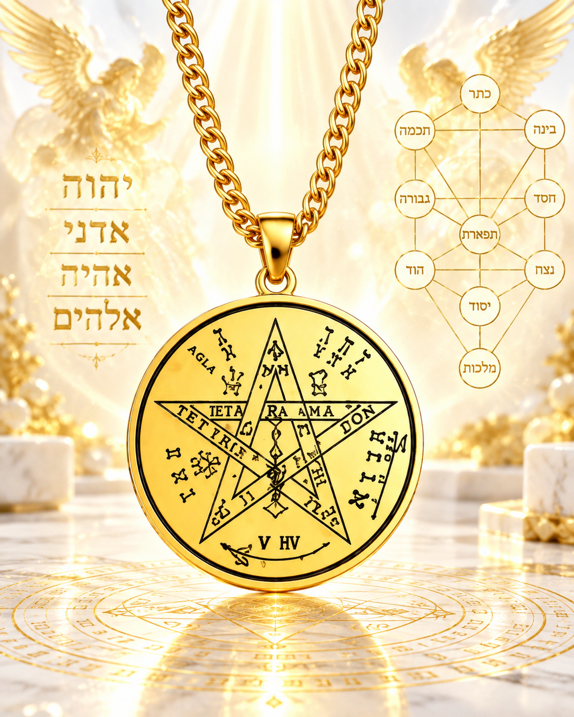 Consecrated tetragrammaton sacred name of god pendant