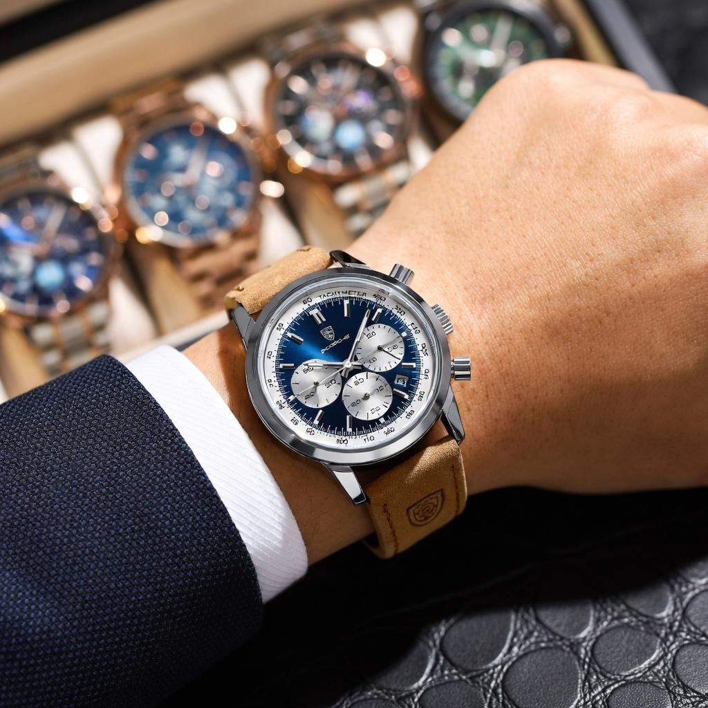 Poedagar top brand men's quartz watch waterproof luminous chronograph
